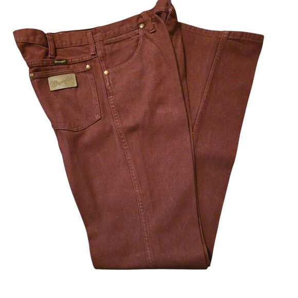 Vintage 90's Wranglers 34/34  Burgandy Maroon Straight Leg 90's Cowboy - Picture 1 of 8